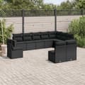 Miniatyrbillede 3 af 3: vidaXL sofasæt til haven 10 dele med hynder polyrattan sort