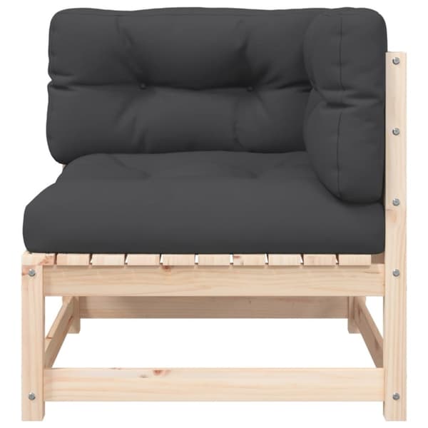 vidaXL hjørnemodul til havesofa med hynder og fodskammel