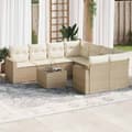 Miniatyrbillede 2 af 4: vidaXL sofasæt til haven 9 dele med hynder polyrattan beige