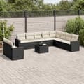 Miniatyrbillede 3 af 3: vidaXL sofasæt til haven 11 dele med hynder polyrattan sort
