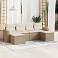 Miniatyrbillede 3 af 3: vidaXL sofasæt til haven 6 dele med hynder polyrattan beige