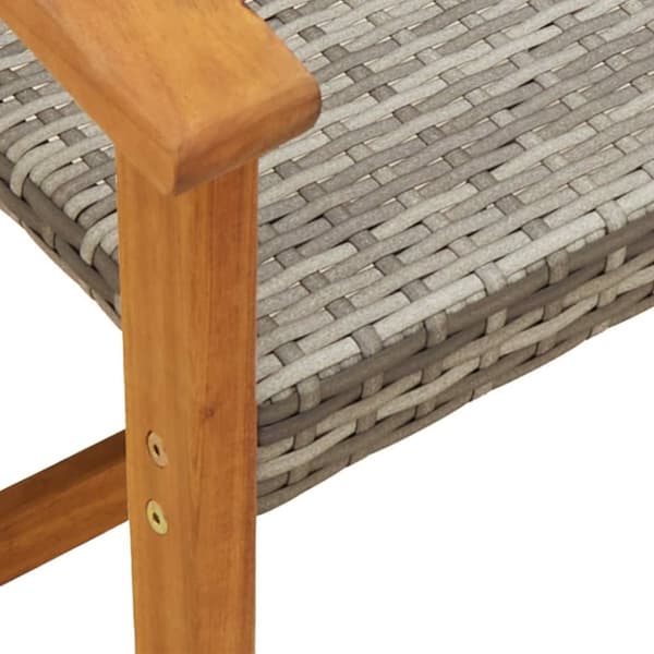vidaXL Puutarhapenkki harmaa 112 cm polyrottinki ja akasiapuu