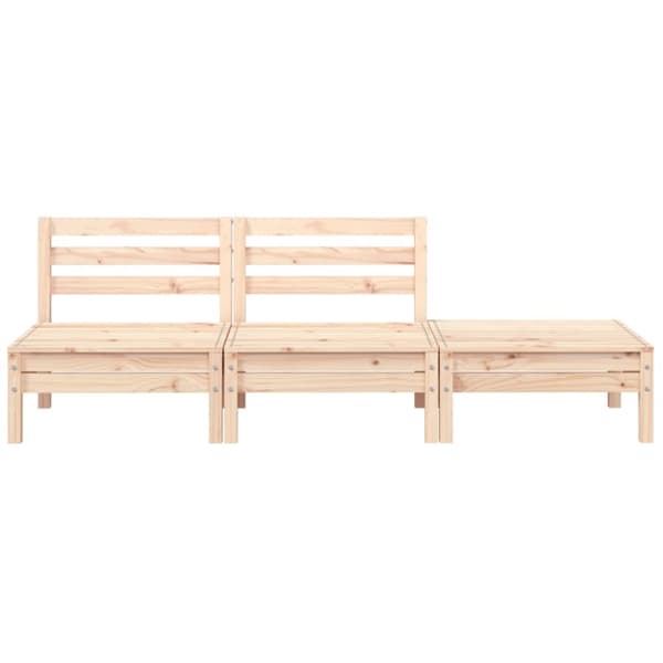 vidaXL Hagesofa 3-seters heltre furu