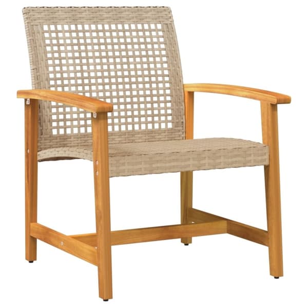 vidaXL Bistrosett 3 deler beige polyrotting og akasie