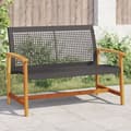 Miniatyrbillede 1 af 9: vidaXL havebænk 112 cm polyrattan og akacietræ sort