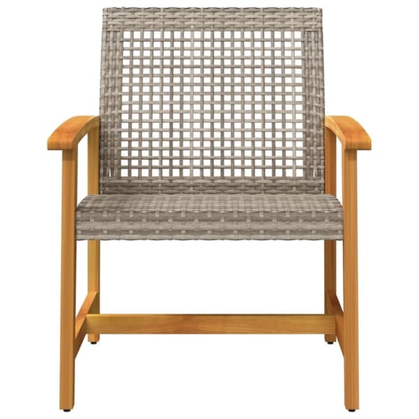vidaXL havestole 2 stk. polyrattan og akacietræ grå