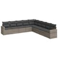 Miniatyrbillede 1 af 3: vidaXL sofasæt til haven 9 dele med hynder polyrattan grå