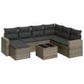 Miniatyrbillede 1 af 3: vidaXL sofasæt til haven 8 dele med hynder polyrattan grå