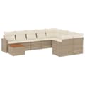 Miniatyrbillede 1 af 3: vidaXL sofasæt til haven 10 dele med hynder polyrattan beige