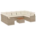 Miniatyrbillede 1 af 3: vidaXL sofasæt til haven 10 dele med hynder polyrattan beige