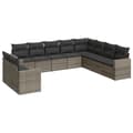 Miniatyrbillede 2 af 3: vidaXL sofasæt til haven 10 dele med hynder polyrattan grå