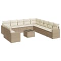 Miniatyrbillede 1 af 3: vidaXL sofasæt til haven 12 dele med hynder polyrattan beige