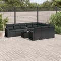 Miniatyrbillede 3 af 3: vidaXL sofasæt til haven 11 dele med hynder polyrattan sort