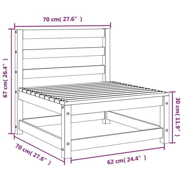 vidaXL Hagesofaer uten armlener 2 stk 70x70x67 cm impregnert furu