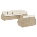 Miniatyrbillede 2 af 11: vidaXL sofasæt til haven 7 dele med hynder polyrattan beige