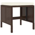 Miniatyrbillede 9 af 11: vidaXL spisebordssæt til haven 6 dele med hynder polyrattan brun