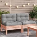 Miniatyrbilde 1 av 10: vidaXL Hagesofaer uten armlener med puter 2 stk heltre douglasgran