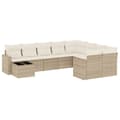 Miniatyrbillede 1 af 3: vidaXL sofasæt til haven 10 dele med hynder polyrattan beige