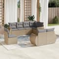 Miniatyrbillede 2 af 11: vidaXL sofasæt til haven 8 dele med hynder polyrattan beige