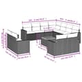 Miniatyrbillede 2 af 3: vidaXL sofasæt til haven 12 dele med hynder polyrattan beige