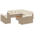 Miniatyrbillede 1 af 3: vidaXL sofasæt til haven 12 dele med hynder polyrattan beige