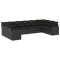 Miniatyrbillede 1 af 3: vidaXL sofasæt til haven 10 dele med hynder polyrattan sort