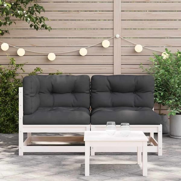 vidaXL 2-personers havesofa med hynder massivt fyrretræ