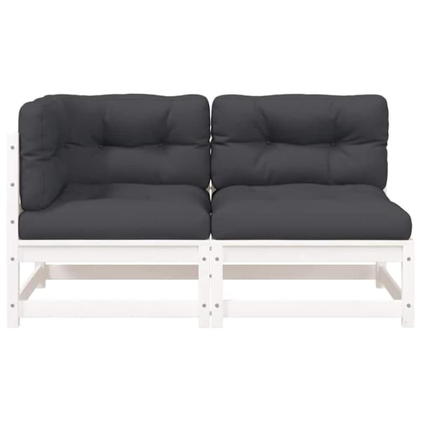 vidaXL 2-personers havesofa med hynder massivt fyrretræ