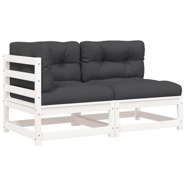 vidaXL 2-personers havesofa med hynder massivt fyrretræ