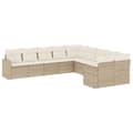 Miniatyrbillede 2 af 3: vidaXL sofasæt til haven 10 dele med hynder polyrattan beige