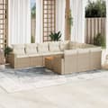 Miniatyrbillede 3 af 3: vidaXL sofasæt til haven 11 dele med hynder polyrattan beige