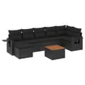 Miniatyrbillede 1 af 11: vidaXL sofasæt til haven 8 dele med hynder polyrattan sort