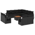 Miniatyrbillede 1 af 11: vidaXL sofasæt til haven 12 dele med hynder polyrattan sort