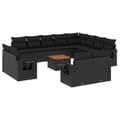 Miniatyrbillede 1 af 11: vidaXL sofasæt til haven 13 dele med hynder polyrattan sort