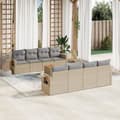 Miniatyrbillede 10 af 10: vidaXL sofasæt til haven 9 dele med hynder polyrattan beige