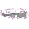 Miniatyrbild 9 av 11: vidaXL Loungegrupp 10 delar med svarta dynor konstrotting