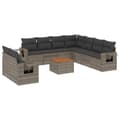 Miniatyrbillede 1 af 11: vidaXL sofasæt til haven 10 dele med hynder polyrattan grå
