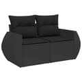 Miniatyrbillede 4 af 11: vidaXL sofasæt til haven 10 dele med hynder polyrattan sort