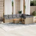 Miniatyrbillede 11 af 11: vidaXL sofasæt til haven 10 dele med hynder polyrattan beige