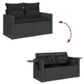 Miniatyrbillede 10 af 11: vidaXL sofasæt til haven 12 dele med hynder polyrattan sort