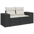 Miniatyrbillede 4 af 11: vidaXL sofasæt til haven 4 dele med hynder polyrattan sort