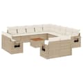 Miniatyrbillede 1 af 11: vidaXL sofasæt til haven 14 dele med hynder polyrattan beige