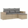 Miniatyrbillede 3 af 11: vidaXL sofasæt til haven 4 dele med hynder polyrattan beige