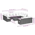 Miniatyrbillede 10 af 11: vidaXL sofasæt til haven 14 dele med hynder polyrattan sort