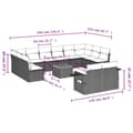 Miniatyrbillede 10 af 11: vidaXL sofasæt til haven 13 dele med hynder polyrattan grå