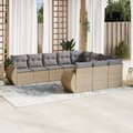 Miniatyrbillede 2 af 11: vidaXL sofasæt til haven 10 dele med hynder polyrattan beige