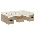 Miniatyrbillede 3 af 11: vidaXL sofasæt til haven 10 dele med hynder polyrattan beige