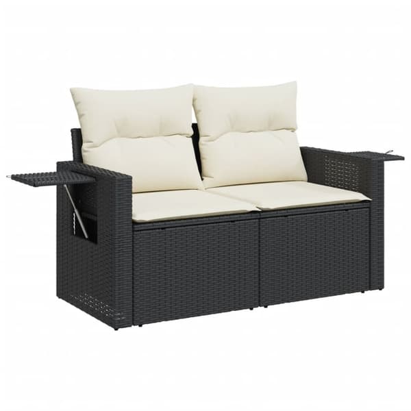 vidaXL sofasæt til haven 11 dele med hynder polyrattan sort