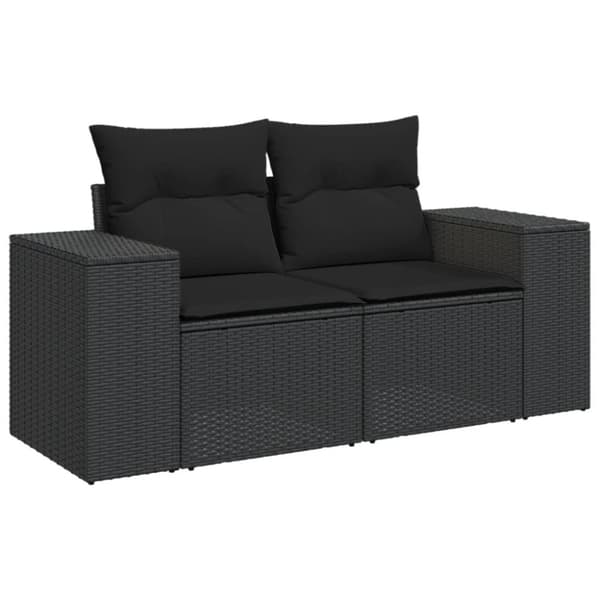 vidaXL sofasæt til haven 4 dele med hynder polyrattan sort