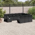 Miniatyrbillede 2 af 11: vidaXL sofasæt til haven 11 dele med hynder polyrattan sort